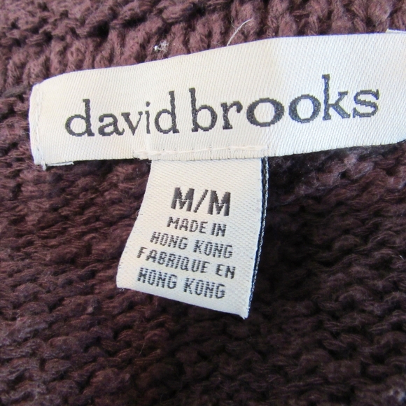 VTG 80's DAVID BROOKS Hand Knitted Brown  Cardigan - Picture 6 of 6